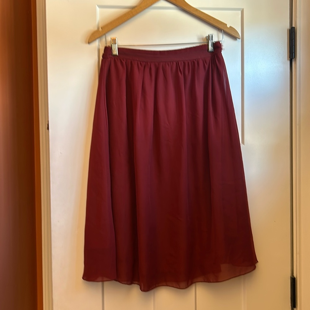 Mikarose (Neesees) Red Chiffon Size S Midi Skirt